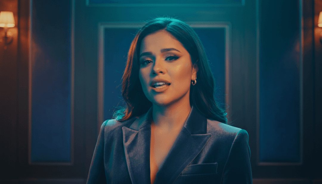 freebeat.ai 的用户界面显示上传 MP3 并生成 MP4 音乐视频的选项，以及“Ram Pam Pam”风格视觉效果的预览。