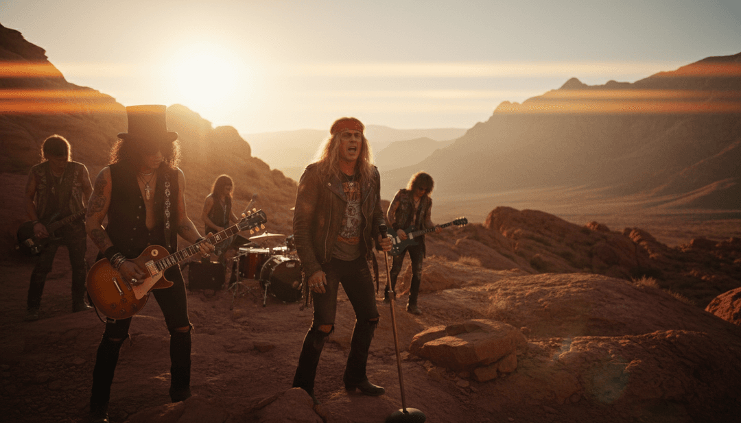 概念艺术，展示流动能量线转化为视觉效果，灵感来自 Guns N' Roses 的《Sweet Child O' Mine》的开头即兴演奏。