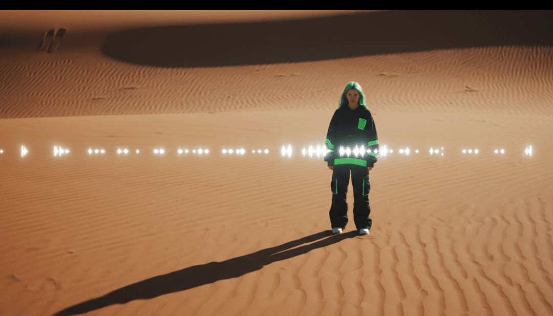 IA interpretando tons sombrios e atmosféricos e batidas eletrônicas rítmicas de 'bad guy' de Billie Eilish