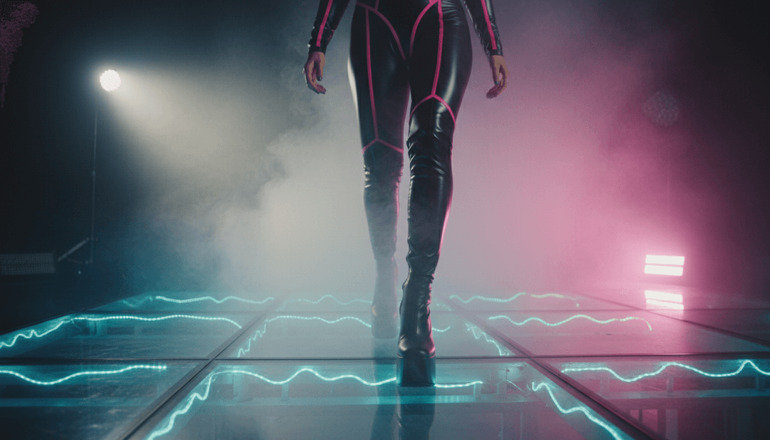 Effets visuels dynamiques synchronisés avec les voix accélérées et les rythmes dance-pop de Demi Lovato.