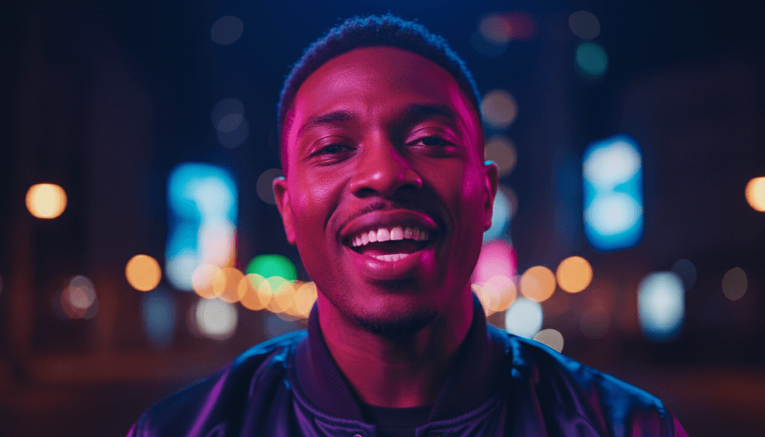 Un video musical dinámico y generado por IA terminado para 'Friday (Dopamine Re-Edit)' reproduciéndose en una pantalla digital, con una llamada a la acción.