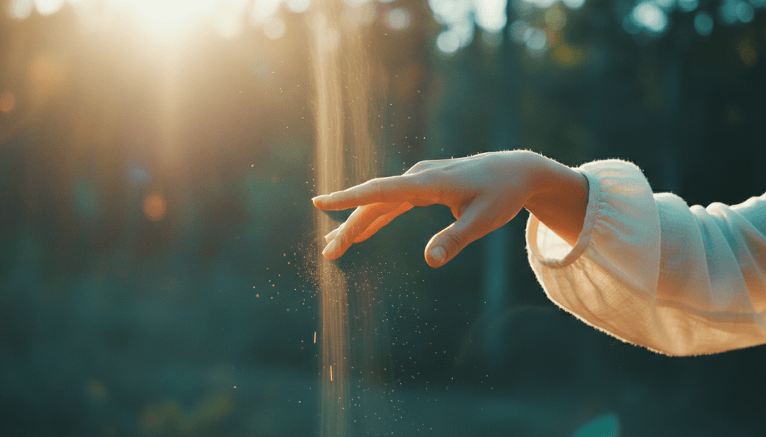 Visuais abstratos dinâmicos sincronizados com batidas de música eletrónica, exibindo padrões de luz fluindo e cores vibrantes.