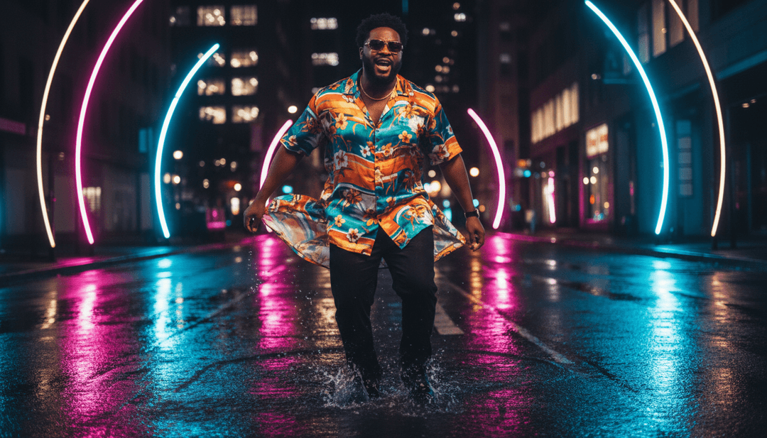 Espetáculo de luzes dinâmico e dançarinos energéticos perfeitamente sincronizados com o ritmo e o clima da música 'Friday (Dopamine Re-Edit)'.