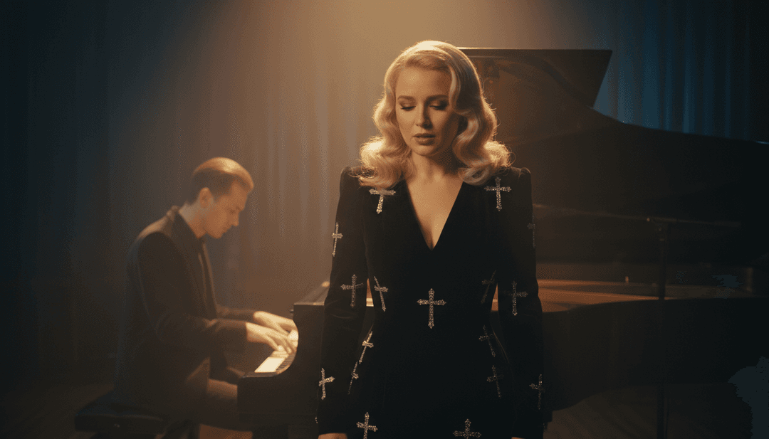 Abstrakte Visualisierung von Schallwellen und digitalen Partikeln, die den energiegeladenen Rhythmus von Kygo und Ava Max's „Whatever“ interpretieren.