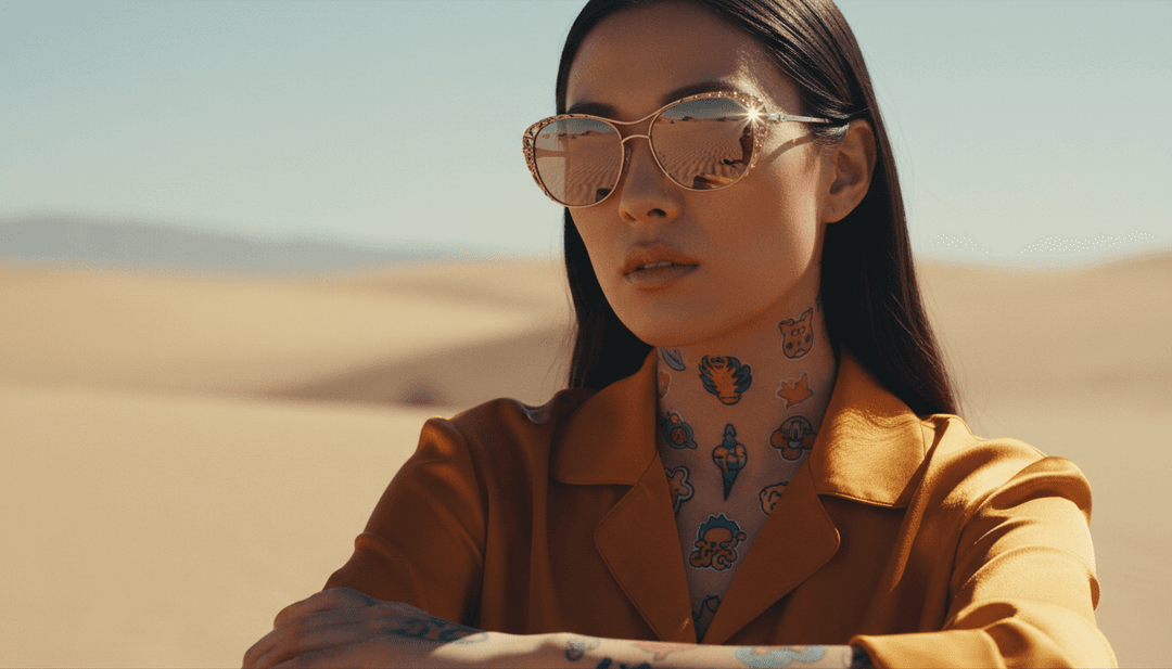 댄서들과 깜빡이는 조명의 역동적인 장면, AI 생성 효과가 Peggy Gou의 "Nanana" 비트에 완벽하게 맞춰 동기화됩니다.