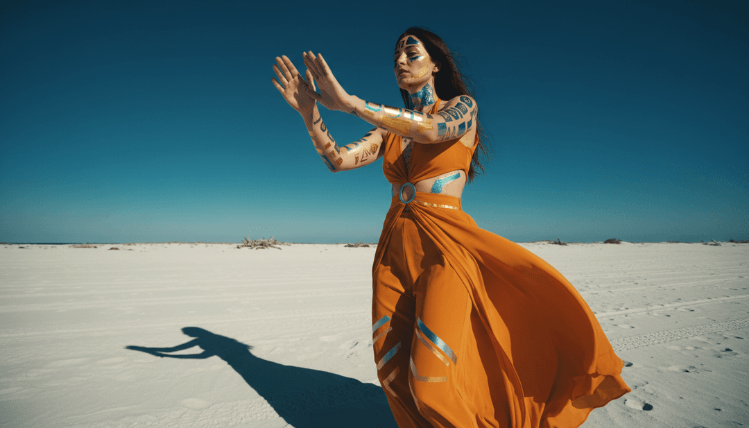 freebeat.ai 인터페이스와 상호작용하며 Peggy Gou를 위한 뮤직 비디오를 만들고 있는 사용자, 배경 화면에는 생생하게 완성된 비디오가 재생되고 있습니다.