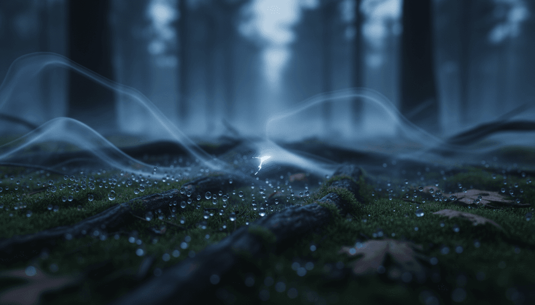 抽象視覺化器將 Dezko 的《Ascend》電子聲波詮釋為動態光模式，代表 AI 對歌曲能量和節奏的初步分析。