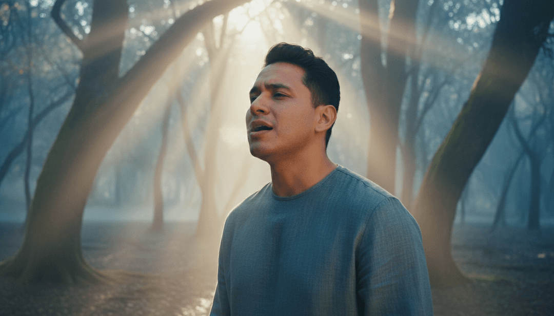 充滿活力的舞者與受 Dezko 的《Ascend》啟發的抽象投影視覺效果同步舞動，展示了從音頻到迷人的 AI 生成影片的轉變。