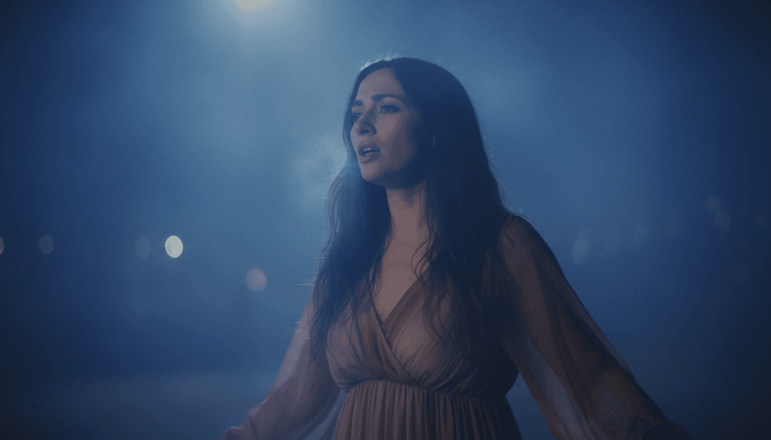 動態光影模式和複雜的數位環境與《Where You Are》的節拍同步脈動，展示了 AI 生成的音樂影片。