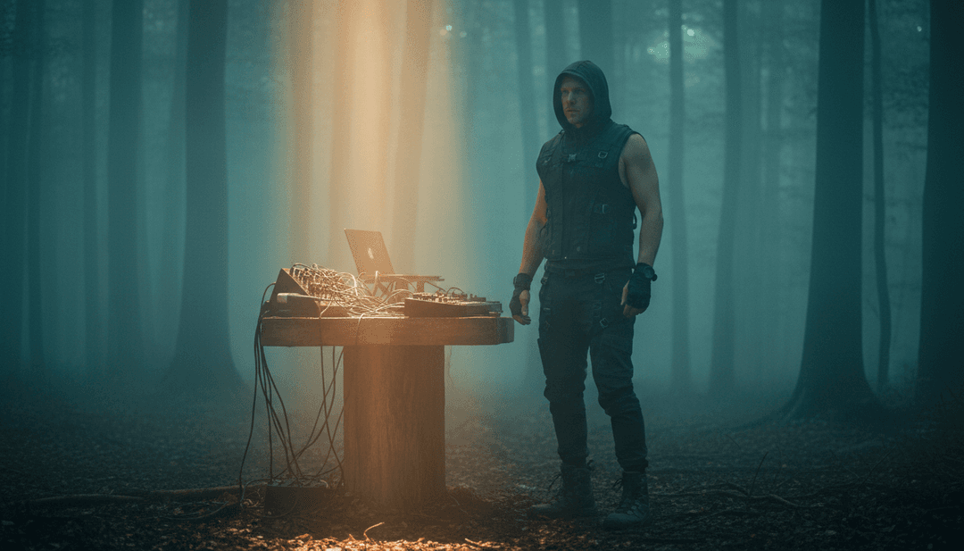 Dynamische visuelle Effekte, die mit einem pulsierenden elektronischen Beat synchronisiert sind