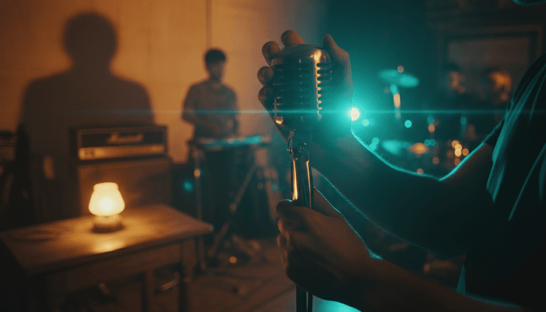 Espetáculo de luzes dinâmico sincronizado com um poderoso 'bass drop' num ambiente de discoteca, representando a tradução visual da música.