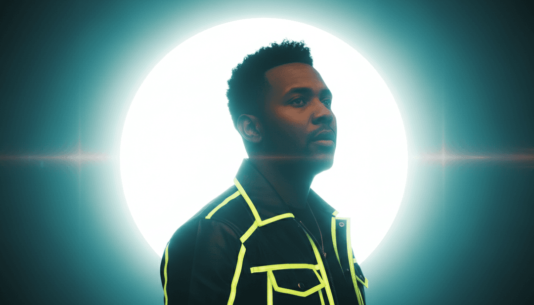 Eine rasante Musikvideoszene mit Neonlichtern, urbanem Verfall und dynamischen Kamerabewegungen, die Hip-Hop-Energie widerspiegelt.