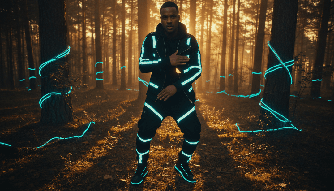 抽象数字艺术形式的动态序列，随着电子歌曲的节拍落下而变化和同步移动，代表了MP3到MP4的转换过程。