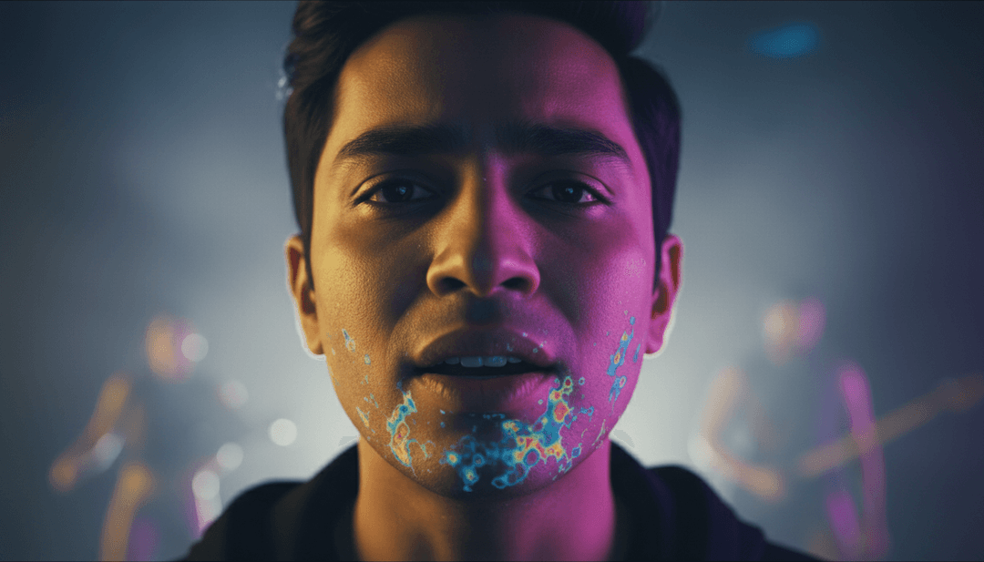 Interfaz de usuario de freebeat.ai mostrando un video generado para "Coming Up (It’s Dare)" con efectos visuales