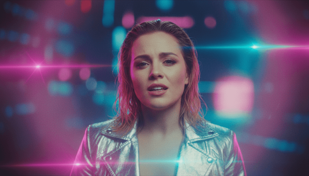 Abstrakte Visuals synchronisieren mit elektronischen Musikbeats und demonstrieren eine MP3-zu-MP4-Konvertierung in ein fesselndes Video.