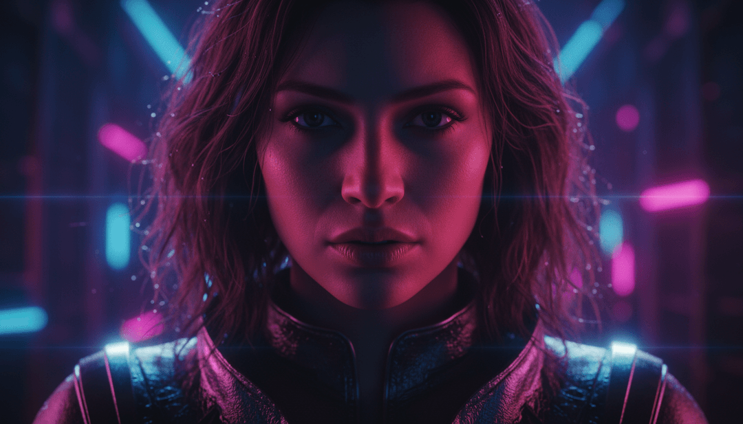 Ein fertiges Musikvideo wird auf einem Bildschirm abgespielt, zeigt lebendige Visuals und synchronisierte Texte, bereit zum Teilen.