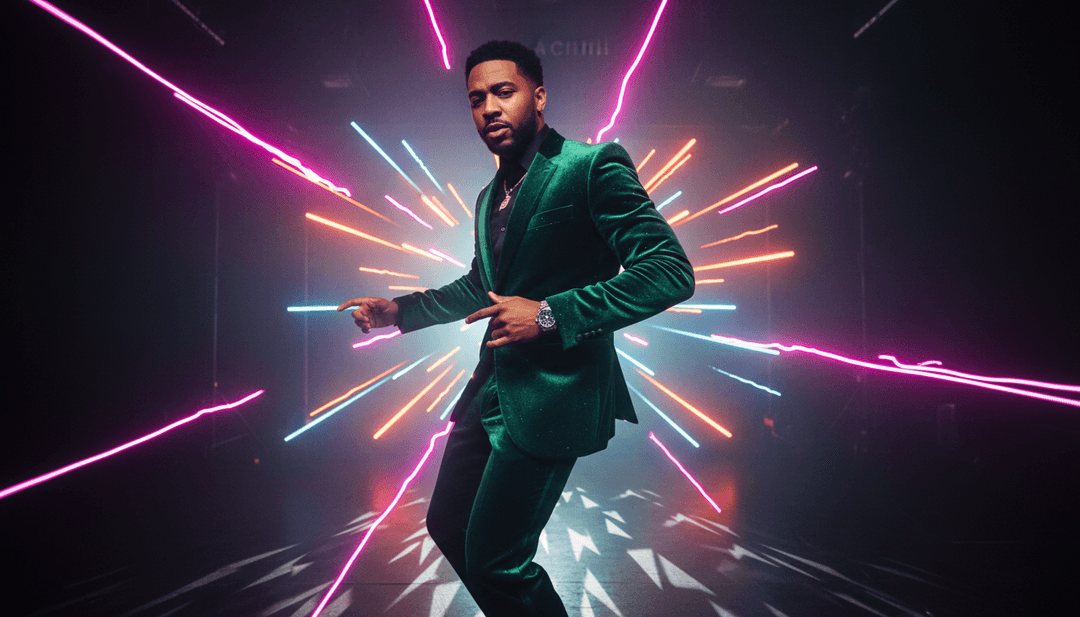 抽象的视觉效果器实时响应 'BANG BANG' 中强劲的低音下降和声乐和声，展示了 freebeat.ai 精准的音频到视觉映射。