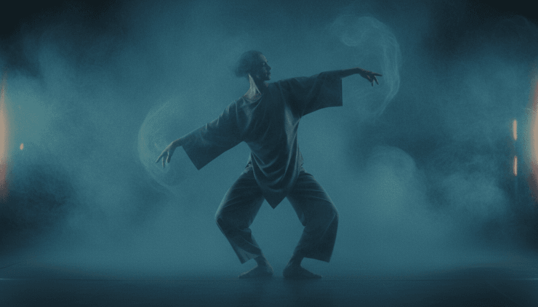 Visualización abstracta de ondas sonoras y ritmos electrónicos, representando la interpretación inicial de IA de 'Cola - ARTBAT Remix' por Freebeat.ai.