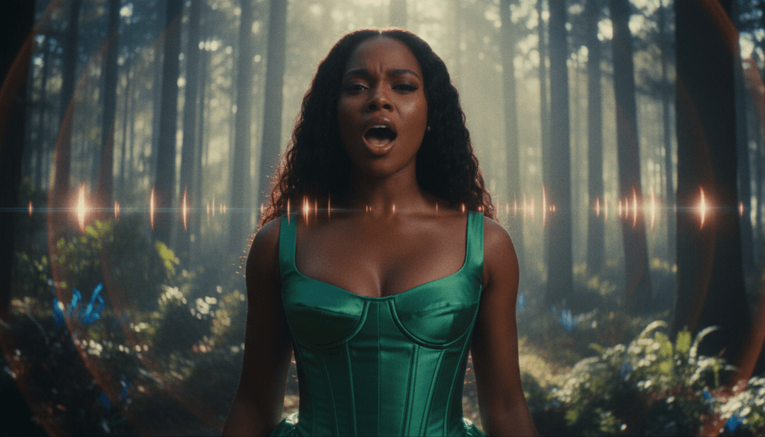 Un video musical de alta calidad, generado por IA y terminado para 'WHERE IS MY HUSBAND!', reproduciéndose en un dispositivo elegante, mostrando letras integradas y transiciones de escena dinámicas, listo para compartir