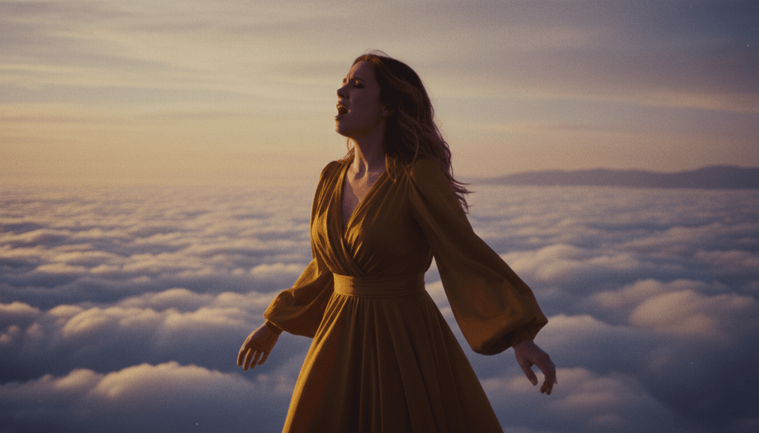 जीवंत AI-जनित दृश्य जो डिजिटल तरंगें, झिलमिलाते प्रकाश कण और अमूर्त रूप दिखाते हैं जो 'Ocean' के इलेक्ट्रॉनिक और हाउस संगीत तत्वों के साथ सिंक्रनाइज़ होते हैं।