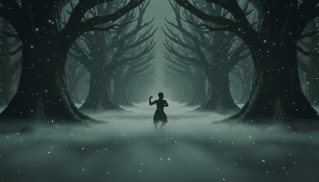 밤의 미래 도시의 역동적인 비주얼, 조명이 'Crazy For It' 테크 하우스 트랙의 리듬에 맞춰 동기화됩니다.