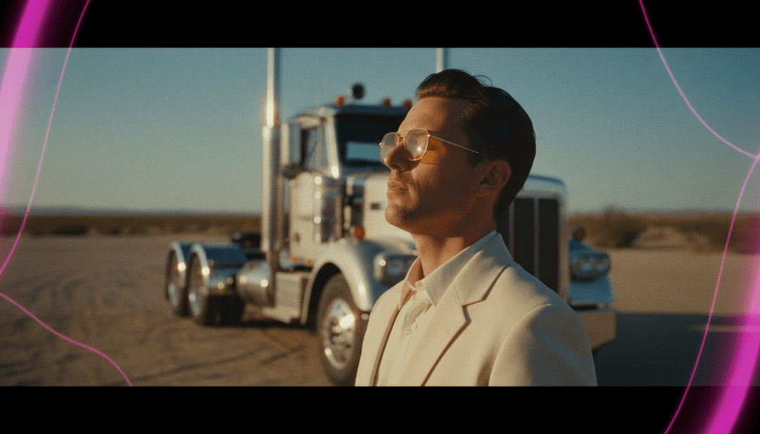 Tame Impala 的 Dracula 抽象、梦幻的声波视觉表现，旋绕的色彩和黑暗、空灵的光芒，象征着 AI 音乐视频生成器的初始创意概念。