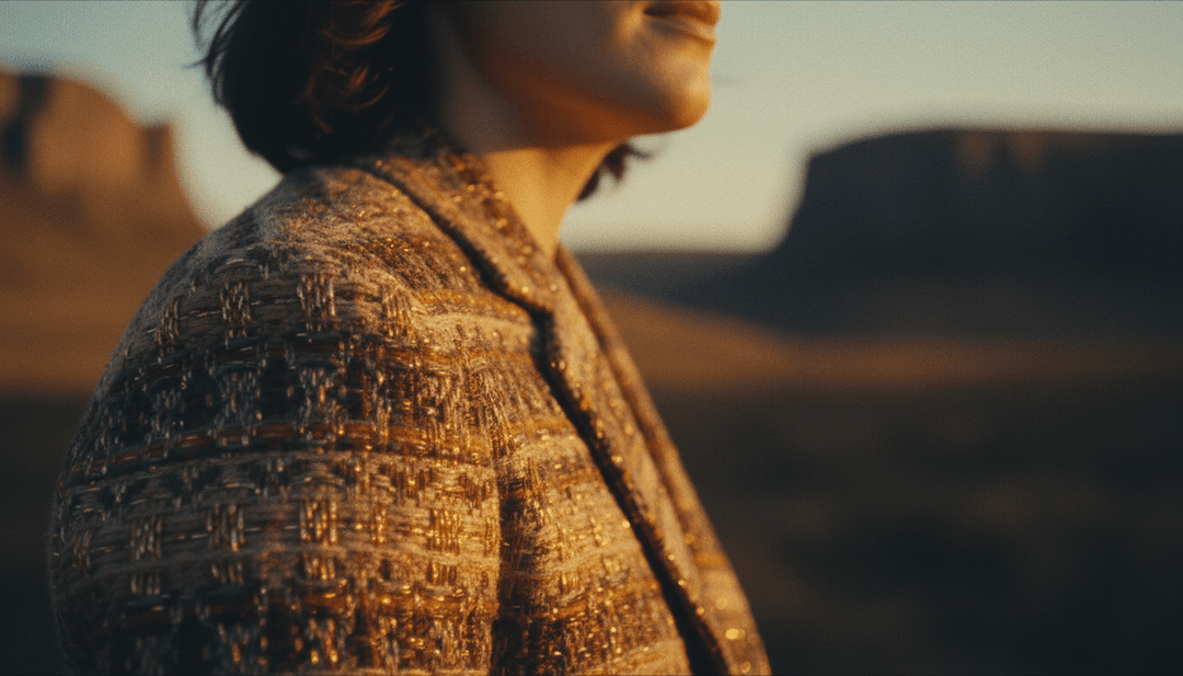 AIがSam Gellaitryの「Assumptions」トラックの音波とリズミカルなパターンを分析し、ディスコライトと共に表現する抽象的なビジュアル。