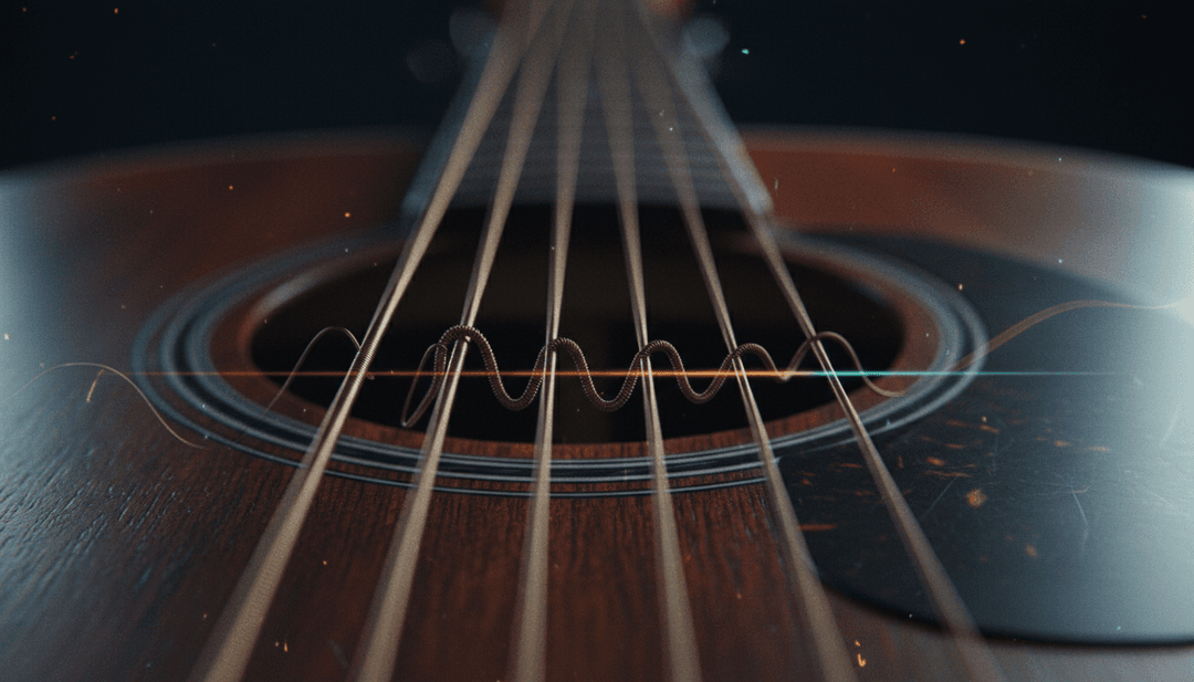 Arte astratta che rappresenta le onde sonore e la profondità lirica di 'luther (with sza)' di Kendrick Lamar e SZA, interpretata dall'IA.