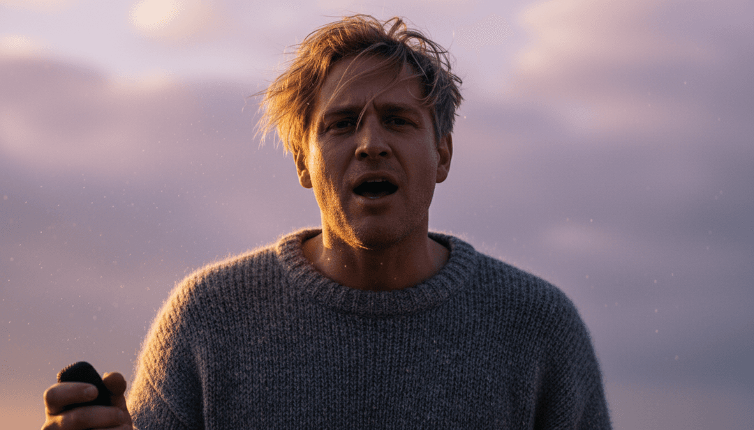 可视化黄昏时充满活力的城市景观，合成器线条在天空中变成光束，反映“back to friends”的能量。