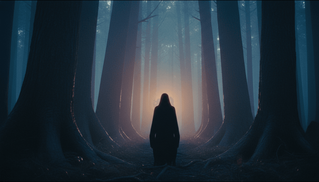 Representação visual abstrata de ondas sonoras para 'Woof' de Sofi Tukker e Kah-Lo, interpretada por gerador de videoclipes de IA.