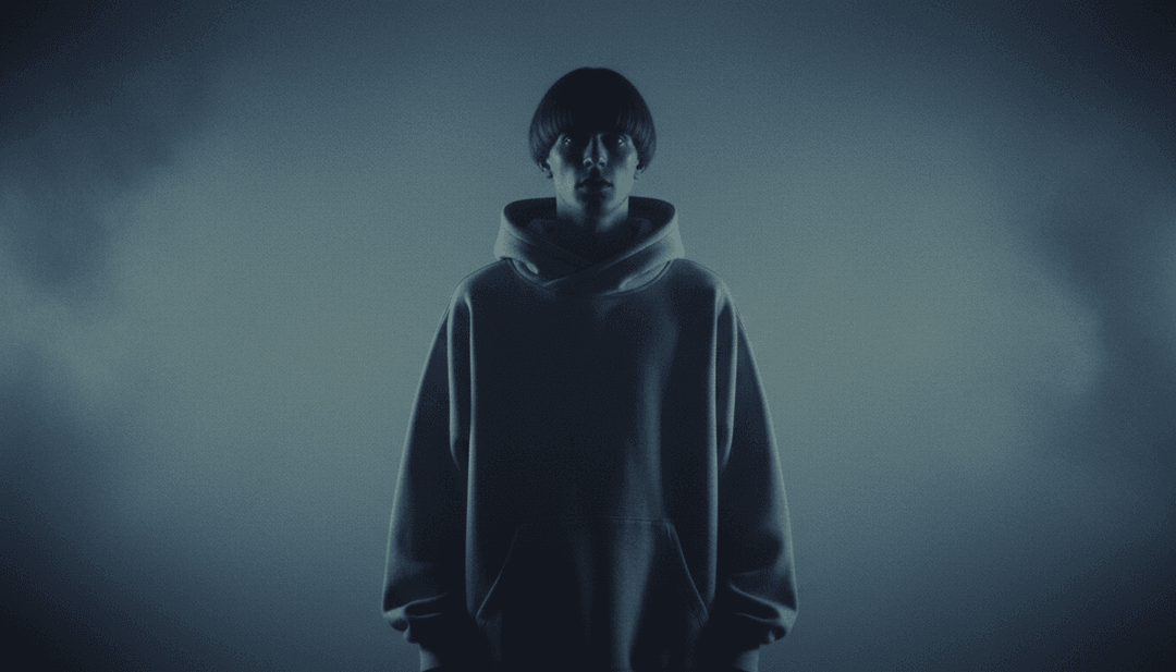 IA interpretando la profundidad emocional y el ritmo impulsor de la canción de The Kid LAROI y Justin Bieber, 'STAY', como flujos de datos y energía vibrante.