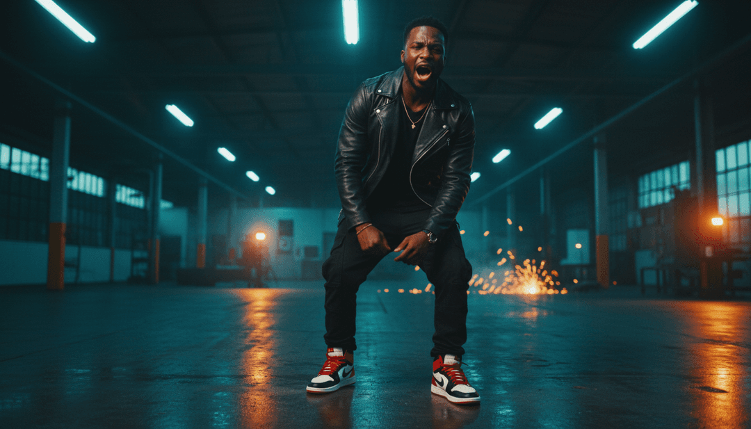 ユーザーがfreebeat.aiのインターフェースを使って、Roddy Ricch の「The Box」ミュージックビデオを熱心に作成している様子。