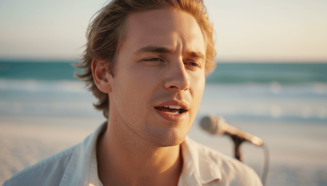 Sequência visual mostrando uma figura solitária caminhando por uma floresta nebulosa, então um close-up de mãos segurando um mapa desgastado, representando a jornada de 'Scared To Start'.