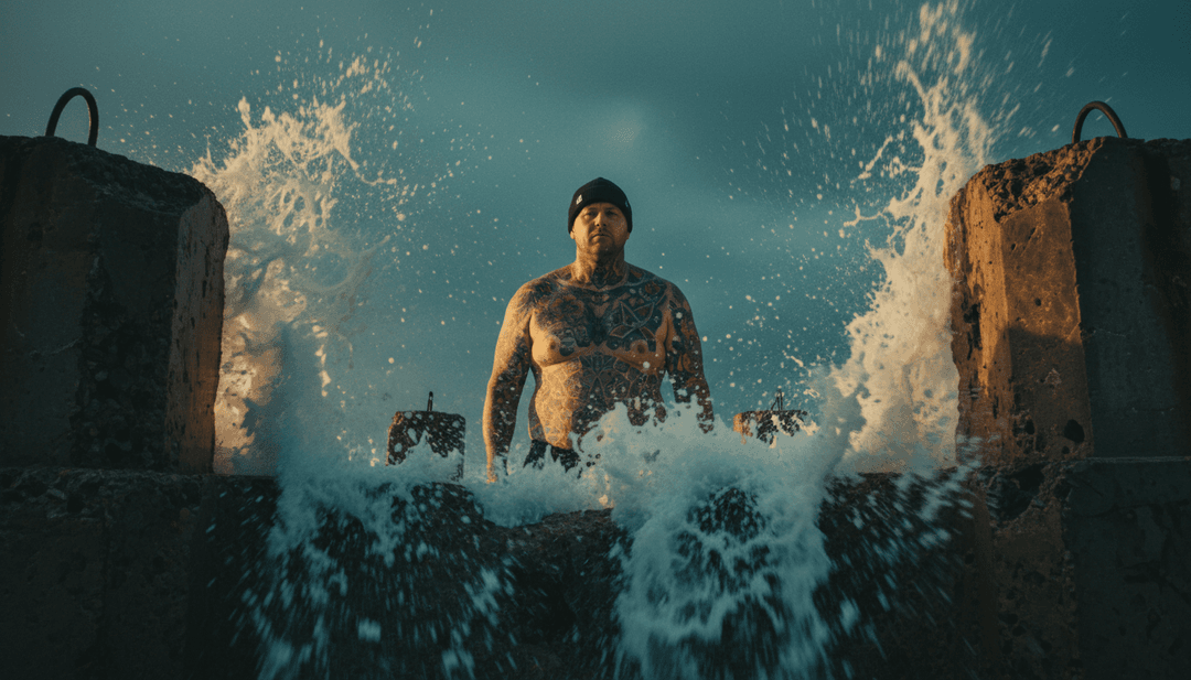 Konzeptbild von KI-Algorithmen, die die gefühlvollen Melodien und rohen Liedtexte von Teddy Swims' 'Lose Control' verarbeiten und einen visuellen Bauplan erstellen.