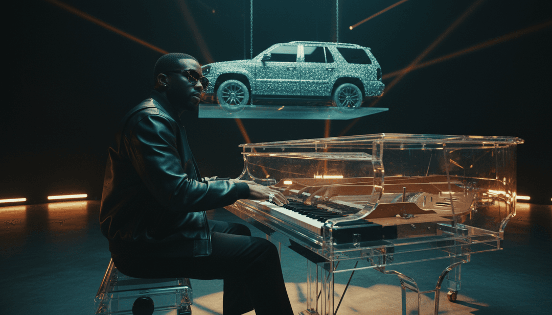 AI가 Roddy Ricch와 Mustard의 High Fashion 곡을 위한 뮤직 비디오 장면을 생성합니다.