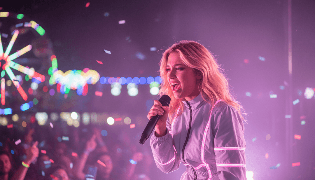 来自 'Crying On The Dancefloor' 的合成器和人声的视觉表现转化为霓虹城市景观