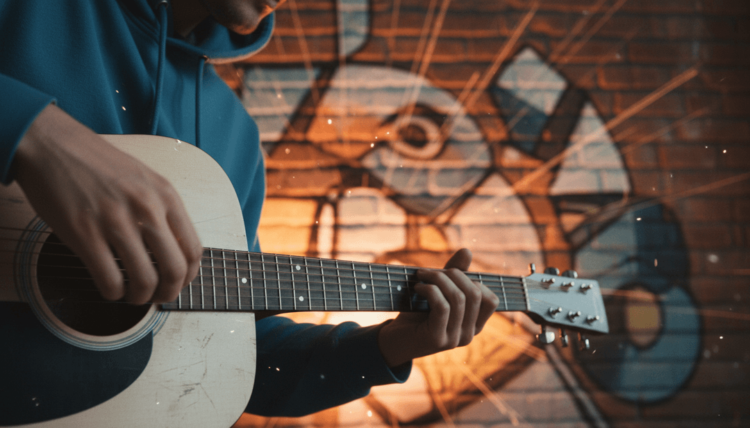 Visuais abstratos pulsando com 'Steal The Show' de Lauv, mostrando cenas de surf oníricas e estéticas vibrantes de indie pop.