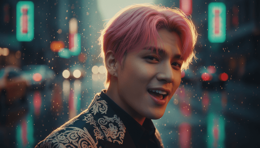 Una escena final pulida y de alta calidad de un video musical generado por IA para 'Yummy', con subtítulos gratuitos estilizados y una clara llamada a la acción para que los usuarios creen sus propios videos usando Freebeat.ai, destacando las capacidades de primer nivel de la plataforma.