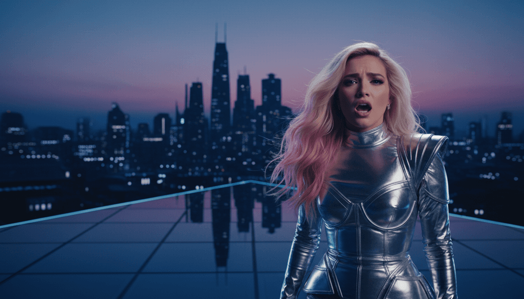 Ondas digitales abstractas que reflejan el sonido pop enérgico de 'Whatever' de Kygo y Ava Max, simbolizando el procesamiento de entradas musicales por IA.