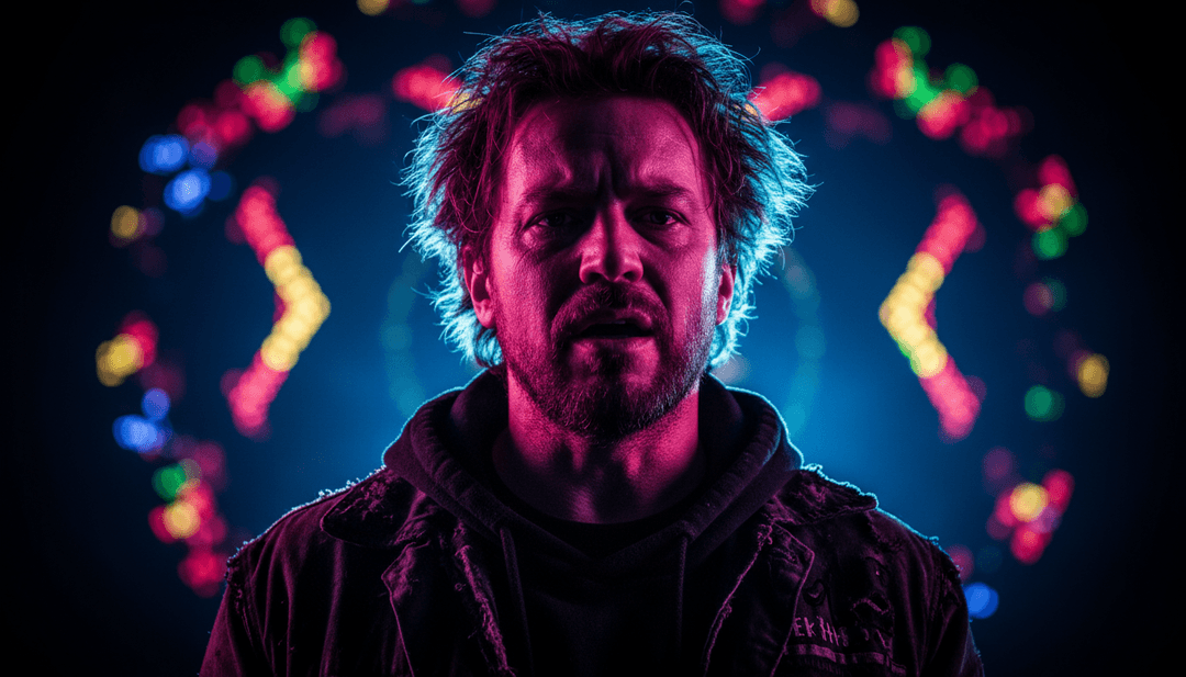 Um vídeo musical polido e em alta definição para 'STAY' sendo reproduzido em uma tela, com o logotipo freebeat.ai sutilmente no canto, convidando à interação do usuário.