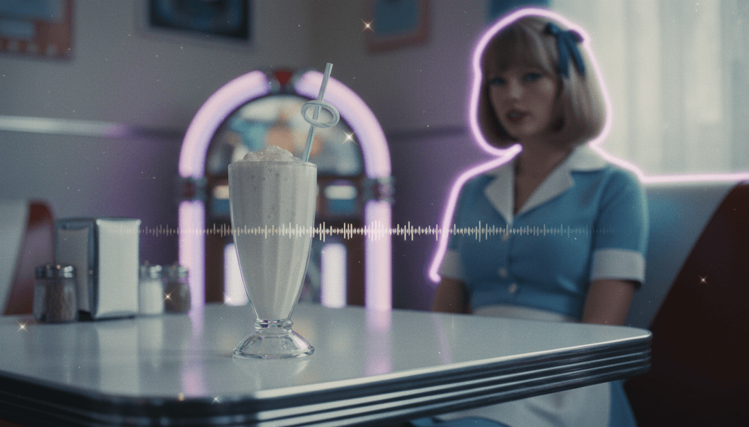 KI-neuronales Netzwerk analysiert die Schallwellen und Songtexte von Taylor Swift's 'Karma', um zentrale emotionale Themen und das Tempo abzuleiten.