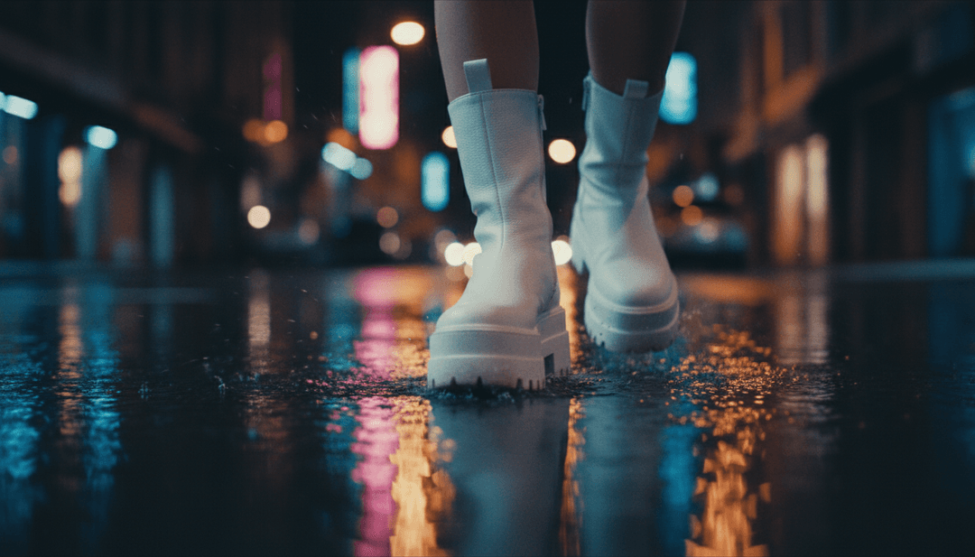 Visuelle Darstellung von Schallwellen, die sich in eine lebendige, romantische Musikvideoszene für 'Nonsense' verwandeln, wobei eine Figur in einer farbenfrohen Stadtlandschaft hervorgehoben wird.