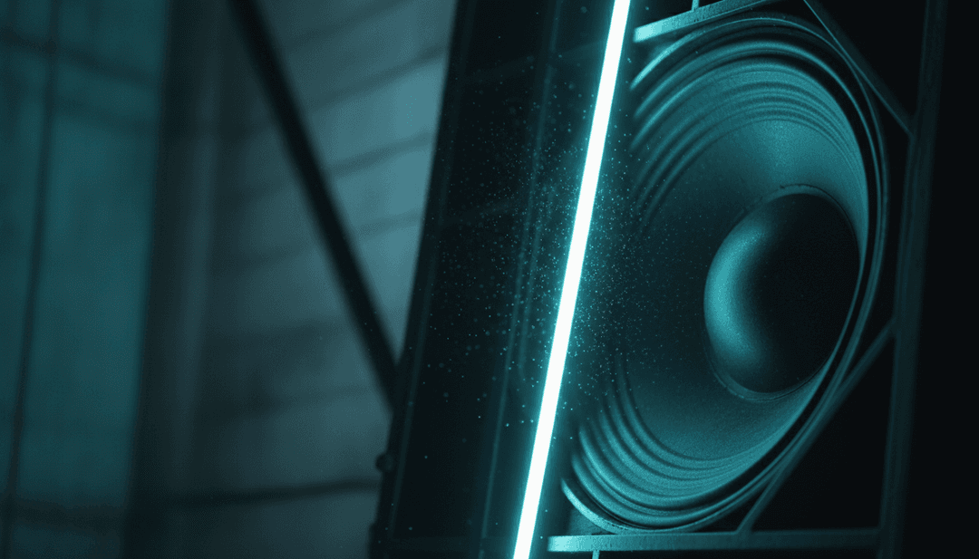 Abstrakte visuelle Darstellung von Schallwellen und elektronischen Beats, die die erste Analyse von 'Tell Me Why - MEDUZA Remix' durch freebeat.ai zur Erstellung eines Musikvideos symbolisiert.