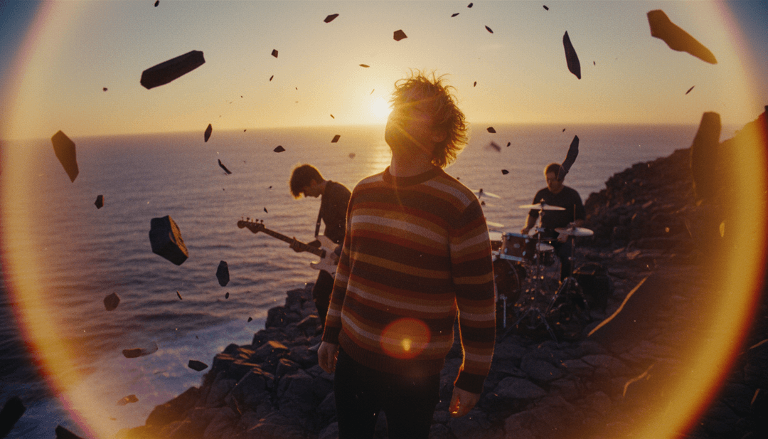 freebeat.ai 用户界面，显示创建带有免费字幕和歌词下载的自定义音乐视频的选项。