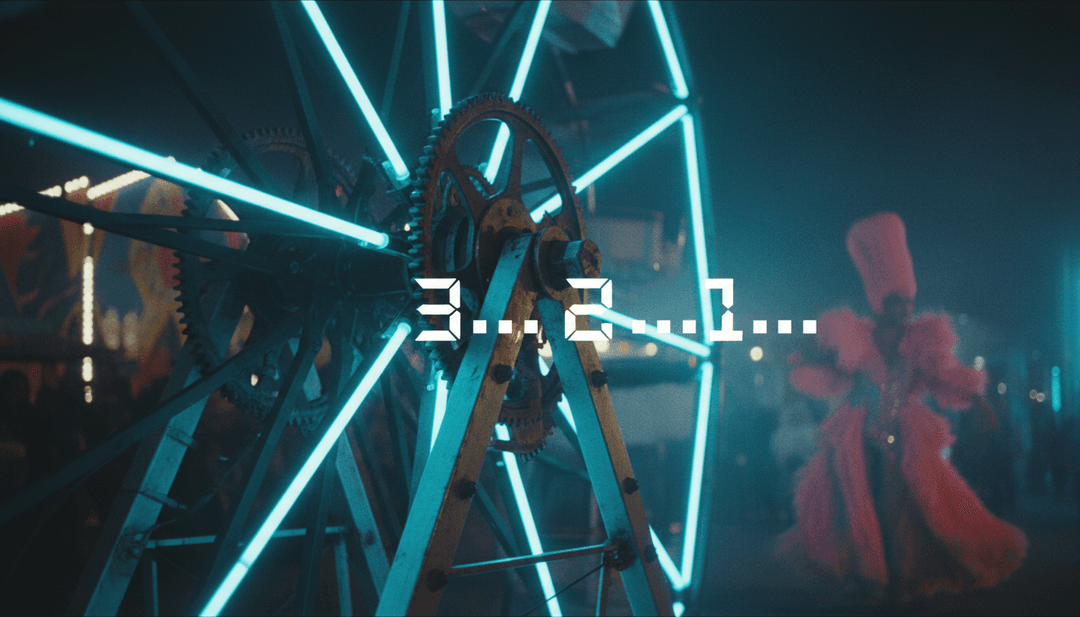 Imagen conceptual de IA analizando formas de onda musicales y polvo cósmico colorido para Starships de Nicki Minaj