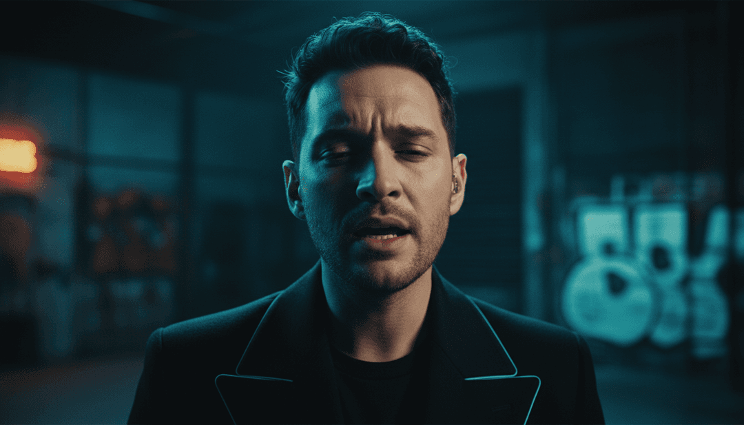 AIが'Latch'の核となる感情的な深さとエレクトロニックなリズムを解釈している様子を表す、音波と感情的なつながりの抽象的な視覚化。