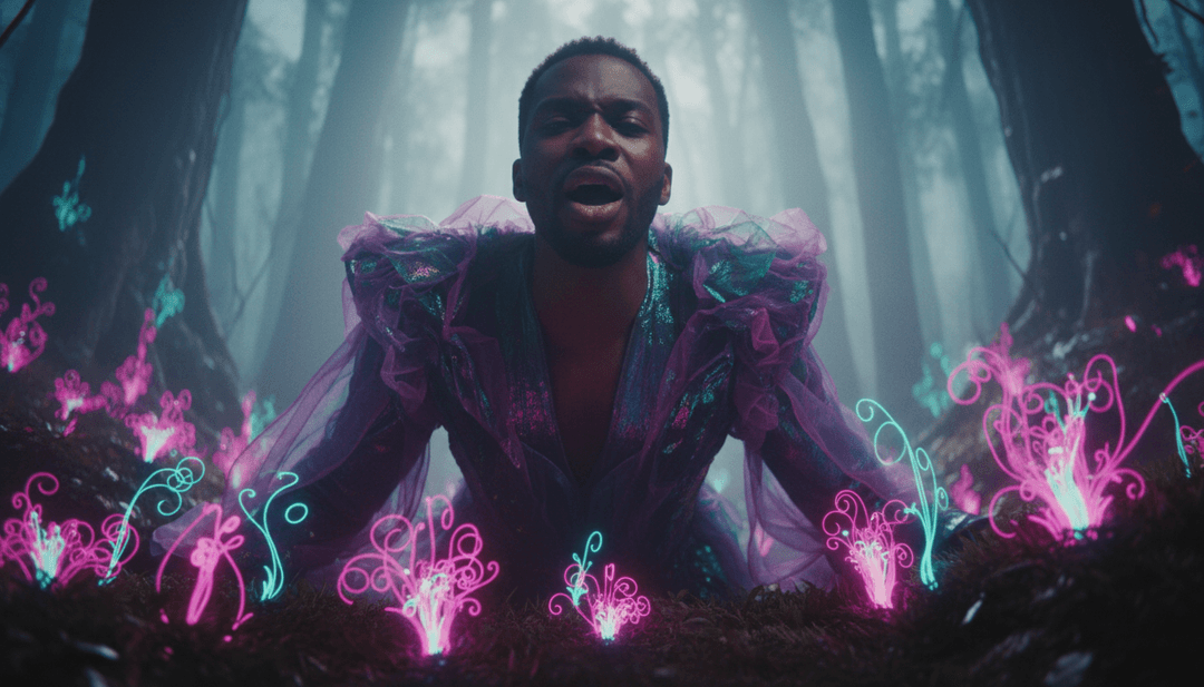 Elementos visuais dinâmicos como corpos celestes rodopiantes, serpentes douradas e figuras que lembram divindades antigas, todos sincronizados perfeitamente com o ritmo pulsante de hip-hop e as melodias de R&B de 'MONTERO' de Lil Nas X.