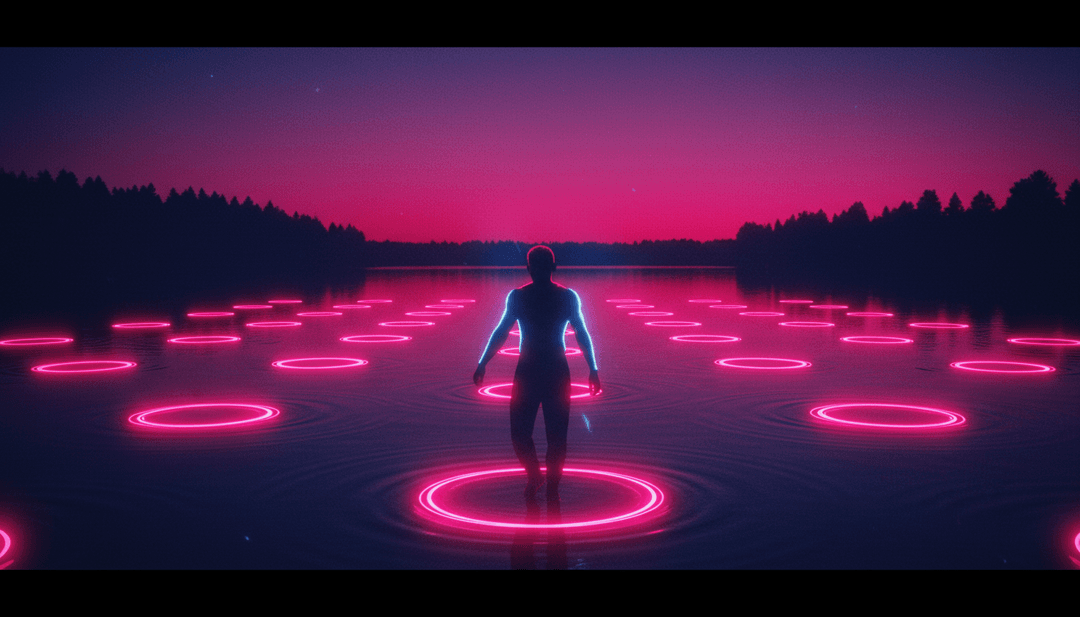 黑暗城市街道、霓虹闪烁和孤独剪影的动态蒙太奇，代表了 Bad Habits 音乐元素的视觉转化。