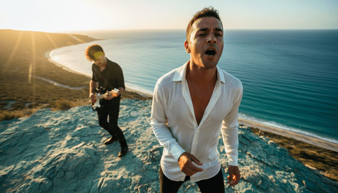 Interfaz de usuario de freebeat.ai mostrando un video musical generado para 'Without You', con opciones de personalización y subtítulos gratuitos.