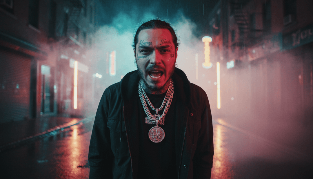 螢幕上播放著為 "Better Now" 完成的 AI 生成音樂影片，角落有 freebeat.ai 標誌，邀請用戶創建自己的音樂翻唱。